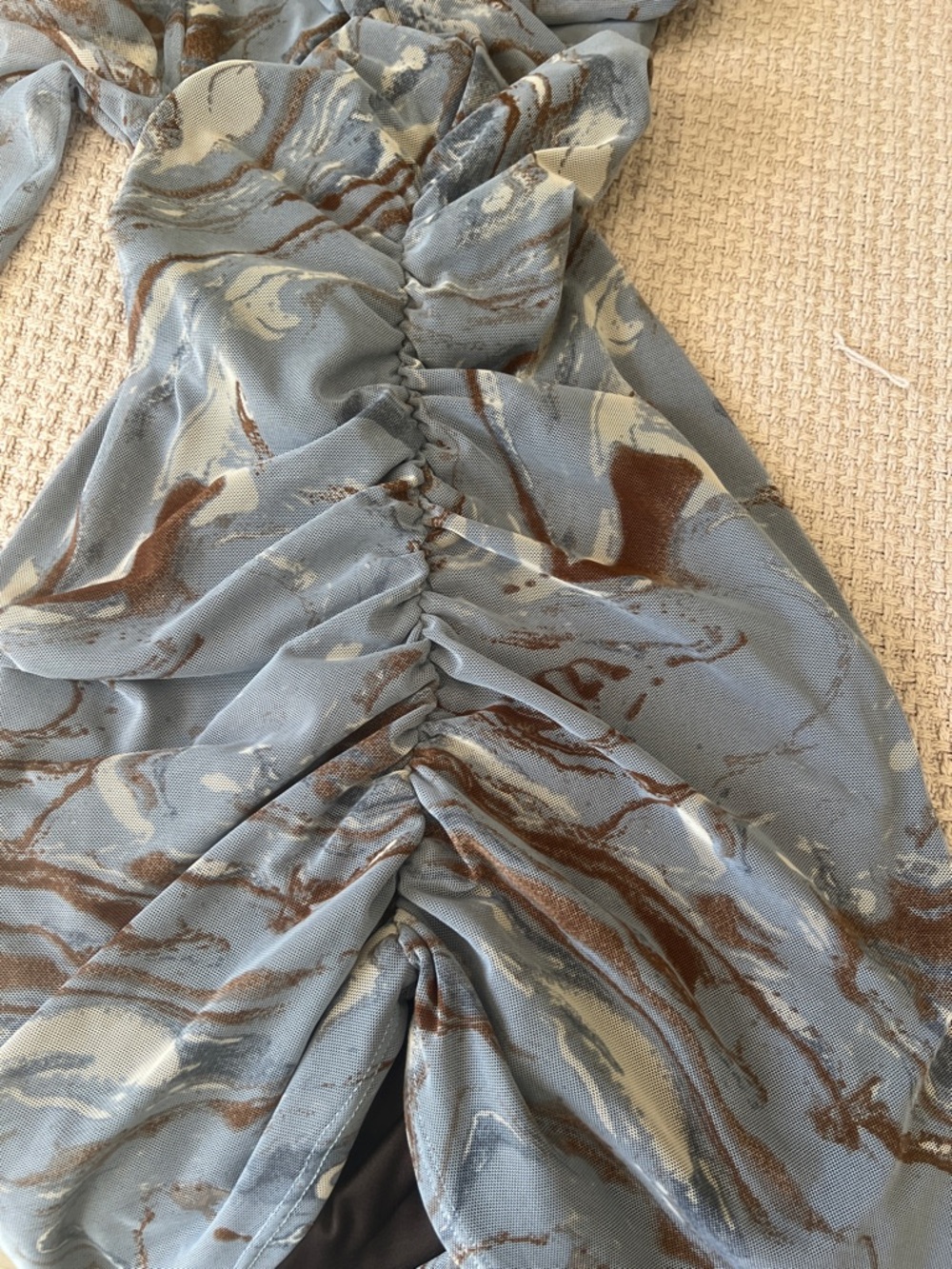 Antistar Marbled Long-Sleeve Bodycon Ruched Dress Tunic - Picture 5 of 5